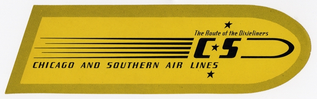 Luggage label: Chicago and Southern Air Lines (C&S)