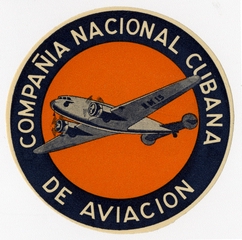 Image: luggage label: Compania Nacional Cubana de Aviacion
