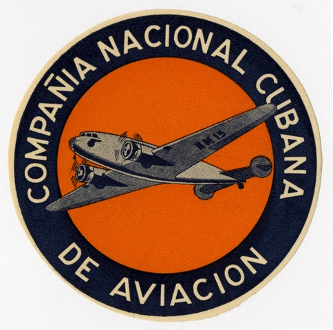 Luggage label: Compania Nacional Cubana de Aviacion