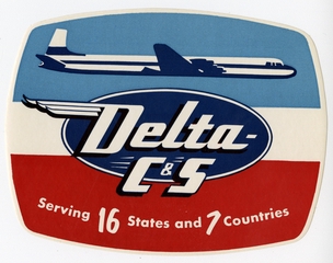 Image: luggage label: Delta-C&S (Chicago & Southern Air Lines)