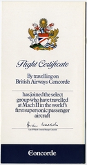 Image: menu: British Airways, Concorde