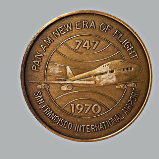 Image #1: commemorative medallion: Pan American World Airways, Boeing 747, San Francisco International Airport (SFO)