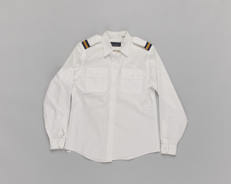 Image: flight attendant blouse: United Airlines