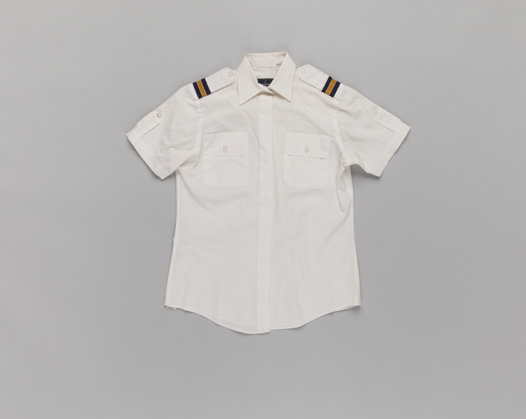 Image: flight attendant blouse: United Airlines