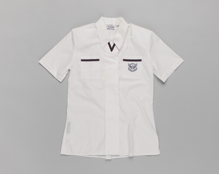 Image: flight attendant blouse: United Airlines