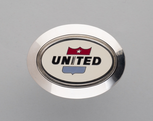 Gate agent hat badge: United Air Lines