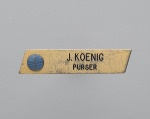 Image: name pin: Pan American Airways, J. Koeinig