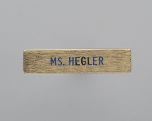 Image: name pin: Pan American World Airways, Ms. Hegler