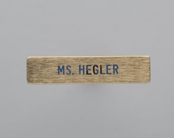 Name pin: Pan American World Airways, Ms. Hegler