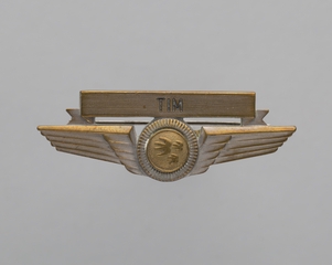 Image: flight attendant wings and name pin: Ozark Air Lines