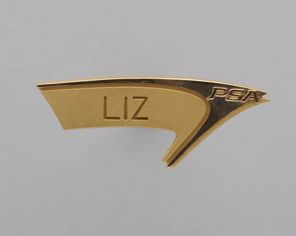 Flight attendant wings and name pin: Pacific Southwest Airlines (PSA), Liz