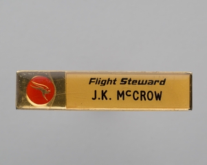 Image: name pin: Qantas Airways, J.K. McCrow