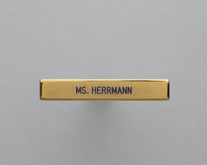 Image: name pin: United Air Lines, Ms. Herrmann