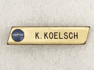 Image: name pin: Pan American World Airways, K. Koelsch