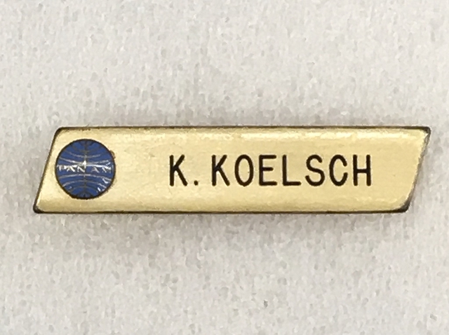 Name pin: Pan American World Airways, K. Koelsch
