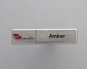 Image: name pin: Virgin America, Amber