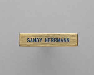 Image: name pin: United Air Lines, Sandy Herrmann