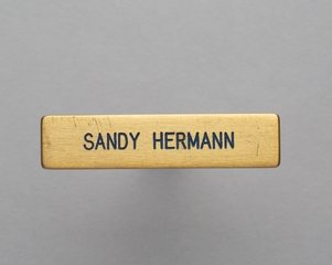 Image: name pin: United Air Lines, Sandy Hermann