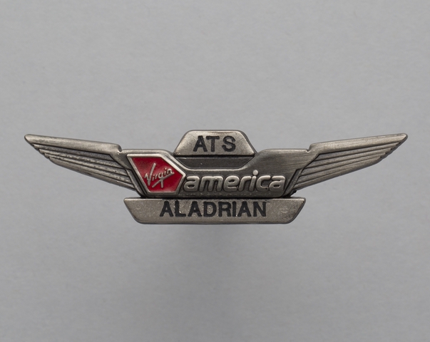 Flight attendant wings and name pin: Virgin America, Aladrian