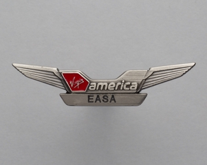 Image: flight attendant wings and name pin: Virgin America, Easa