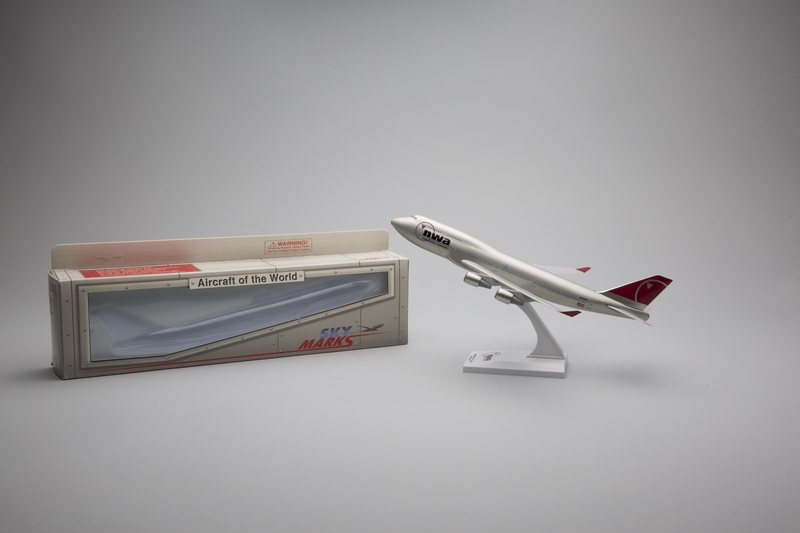 Image: model airplane: Northwest Airlines Boeing 747-400