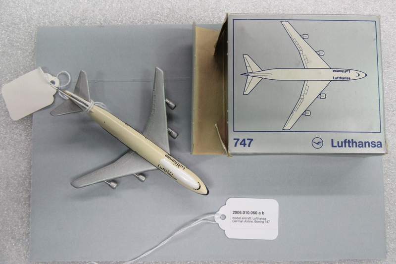 Image: miniature model airplane: Lufthansa German Airlines, Boeing 747