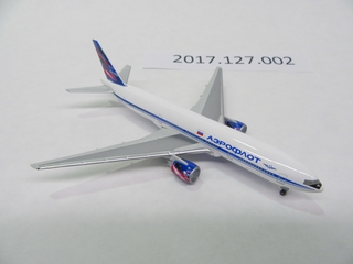 Image: miniature model airplane: Aeroflot Russian Airlines, Boeing 777-200
