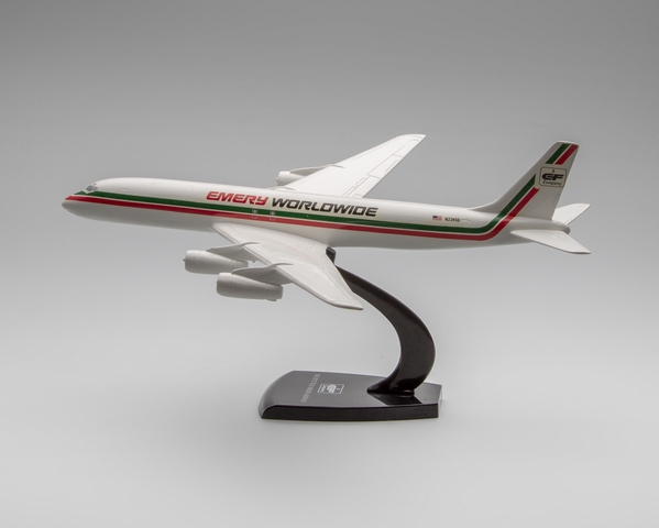 Model airplane and box: Emery Worldwide, Douglas DC-8