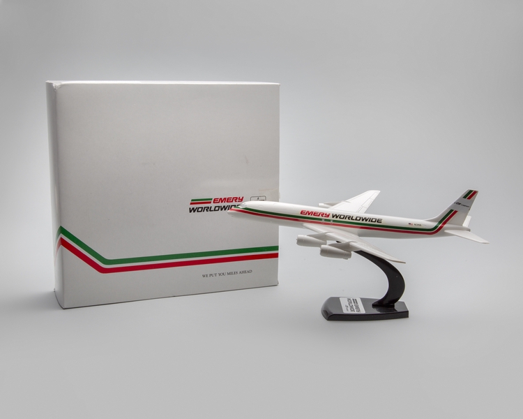 Image: model airplane and box: Emery Worldwide, Douglas DC-8