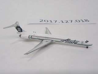 Image: miniature model airplane: Alaska Airlines, McDonnell Douglas MD-83