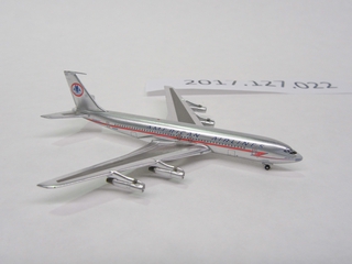 Image: miniature model airplane: American Airlines, Boeing 707-300