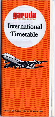 Timetable: Garuda Indonesian Airways, international schedule