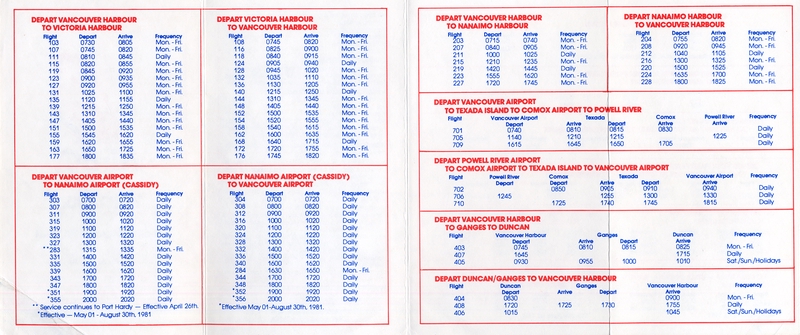 Image: timetable: AirBC