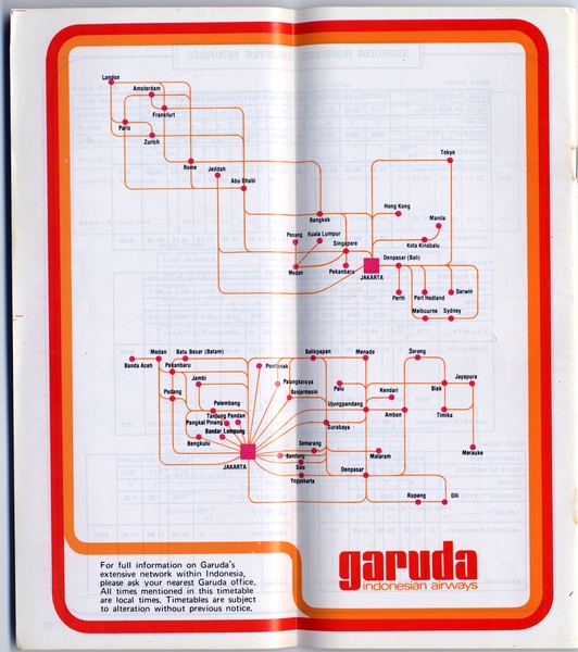 Image: timetable: Garuda Indonesian Airways, international schedule