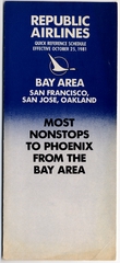Image: timetable: Republic Airlines, quick reference, San Francisco Bay Area