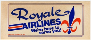 Image: timetable: Royale Airlines