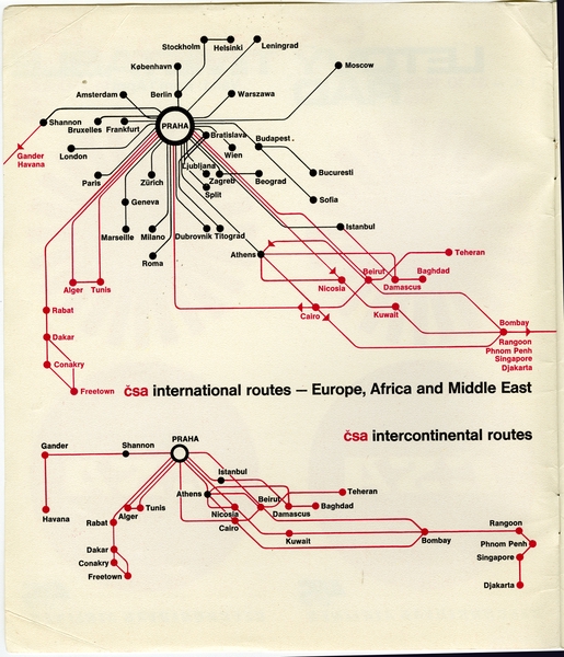 Image: timetable: Czechoslovak Airlines