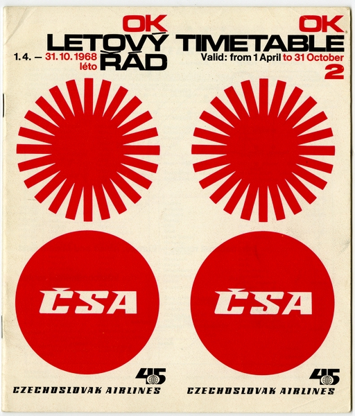 Image: timetable: Czechoslovak Airlines