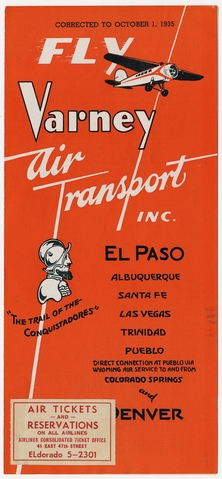 Timetable: Varney Air Transport