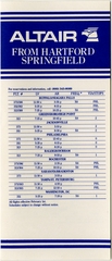 Image: timetable: Altair Airlines, quick reference, Hartford / Springfield
