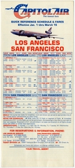 Image: timetable: Capitol Air, quick reference, San Francisco / Los Angeles