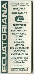 Image: timetable: Ecuatoriana