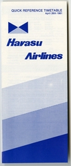 Image: timetable: Havasu Airlines, quick reference