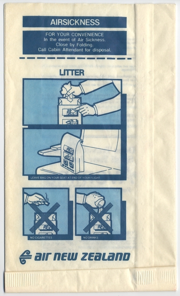 Image: airsickness bag: Air New Zealand