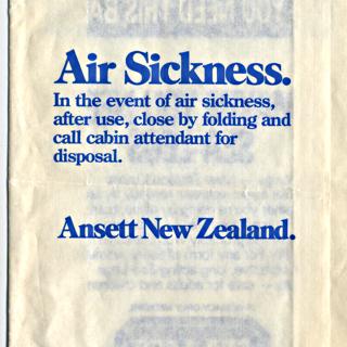 Image #1: airsickness bag: Ansett New Zealand