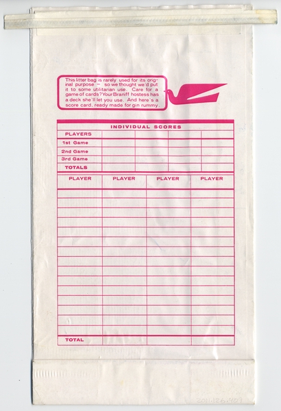Image: airsickness bag: Braniff International