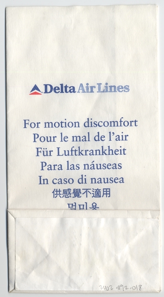 Image: airsickness bag: Delta Air Lines
