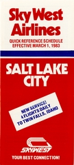 Image: timetable: SkyWest Airlines, quick reference, Salt Lake City
