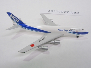 Image: miniature model airplane: Nippon Cargo Airlines, Boeing 747-200F