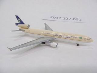 Image: miniature model airplane: Saudi Arabian Airlines, McDonnell Douglas MD-11 Cargo